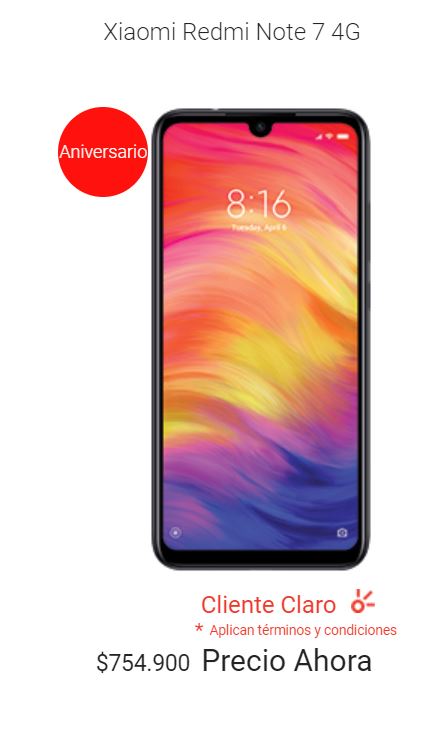 Claro trae el Redmi Note 7 de Xiaomi en versión de 4GB + 64GB a $754.900